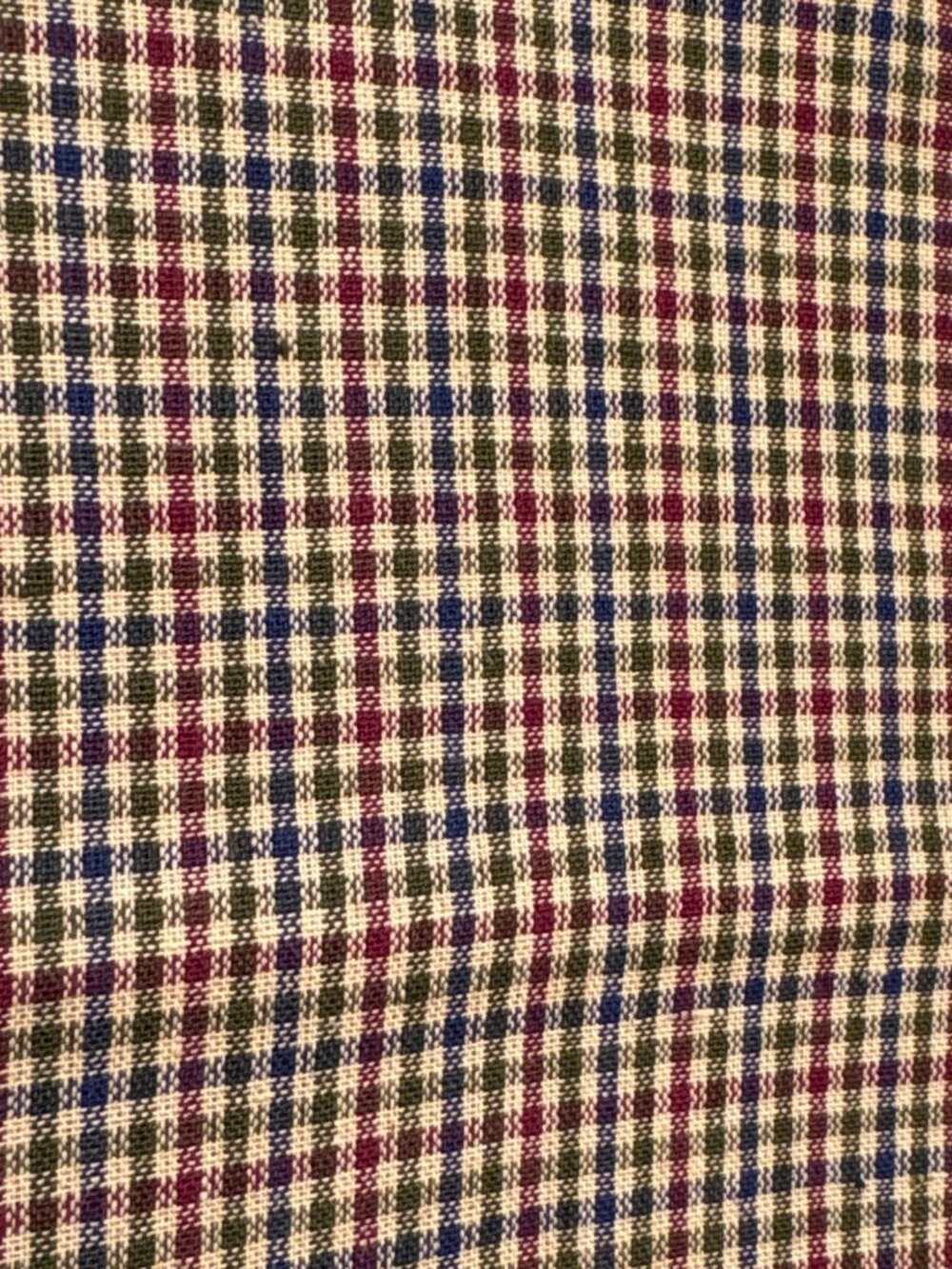 1/4 yard x 44" Cotton Plaid Fabric Red/Blue/Beige Sewing Crafts Quilting